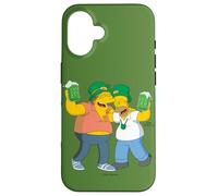 Custodia per iPhone 16 The Simpsons Homer and Barney Cheers to St. Patrick’s Day