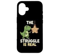 Custodia per iPhone 16 The Struggles Real Dino T-Rex Pignatta Cartoon Animal