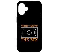 Custodia per iPhone 16 Think Inside The Box Futsal Court Un portiere giocatore di Futsal