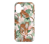 Custodia per iPhone 16 Tiger in Tropical Palms Safari Theme