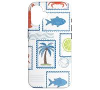Custodia per iPhone 16 Timbro postale costiero del Mediterraneo Ocean Life Summer