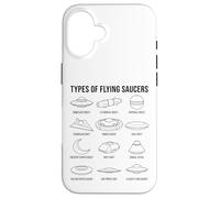 Custodia per iPhone 16 Tipi di dischi volanti UFO Alien Space Science Lovers