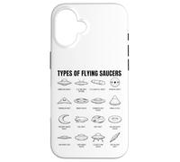 Custodia per iPhone 16 Tipi di dischi volanti UFO Alien Space Science Lovers