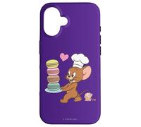 Custodia per iPhone 16 Tom and Jerry Macaron Love