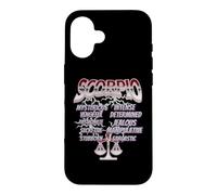 Custodia per iPhone 16 Tratti dello Scorpione Zodiaco Astrologia Retro Citazione