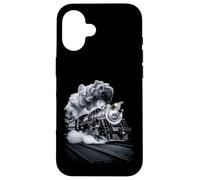 Custodia per iPhone 16 Treno a vapore che ruggisce nella notte