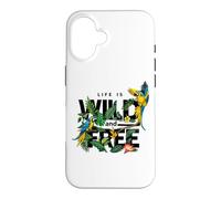 Custodia per iPhone 16 Tropical Macaw Parrots Jungle Nature Bird Design Life Quotes