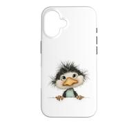 Custodia per iPhone 16 Uccello birichino curioso che sbircia carino animale arte