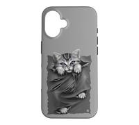 Custodia per iPhone 16 Ufficiale Spiral Bright Eyes Kitten Gothic Fantasy