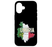 Custodia per iPhone 16 Umbria Italia Regione retrò Mappa Vintage Souvenir