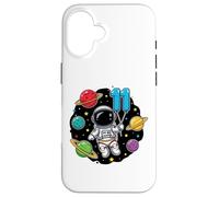 Custodia per iPhone 16 Undicesimo Compleanno Astronauta Pianeti 11° Carino Spazio Adorabile