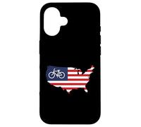 Custodia per iPhone 16 UNITED STATES of Cycling American Flag Bicycle Inspired