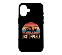 Custodia per iPhone 16 Unstoppable Buffalo Bison Outdoor Vintage Graphic