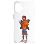 Custodia per iPhone 16 Urban Japanese Anime Devil Masked Read The Bat Warrior