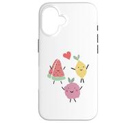 Custodia per iPhone 16 Valentine Raspberry Lemon Anguria Cuore Love Red Fun Tee