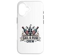 Custodia per iPhone 16 Vela e Rum Crew Divertente Sailing Captain Sailor
