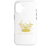Custodia per iPhone 16 Veni Vidi Vici - Citazione latina Giulio Cesare - Roma antica