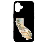 Custodia per iPhone 16 Venice Beach California tropicale acquerello souvenir