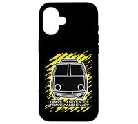 Custodia per iPhone 16 Viaggia e goditi Vintage Van Retro Road Trip