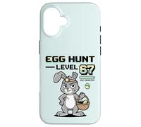 Custodia per iPhone 16 Videogioco di Caccia all'uovo del coniglietto pasquale del giocatore livello 67