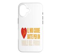 Custodia per iPhone 16 Vigile del Fuoco Cuore Battito Passione Fuego