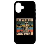 Custodia per iPhone 16 Vintage Best Cat Mom Ever Funny Maine Coon Cat Mothers Day