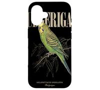Custodia per iPhone 16 Vintage Budgerigar Bird Watching Arte Natura Amore Uccelli
