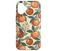 Custodia per iPhone 16 Vintage Orange Fruit and Blossom Botanical Pattern