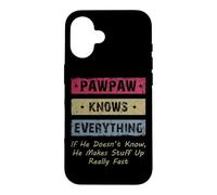 Custodia per iPhone 16 Vintage Pawpaw Knows Everything Dad Father Father's Day