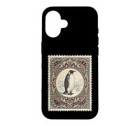 Custodia per iPhone 16 Vintage Penguin Antarctic Wildlife