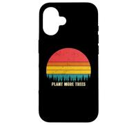 Custodia per iPhone 16 Vintage Retro Style 80s Happy Pine Trees Plant more trees