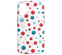 Custodia per iPhone 16 Vintage Rosso Bianco Blu Polka Dot Pattern American Patriotic