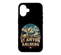 Custodia per iPhone 16 Vintage St. Anton am Arlberg Austria Viaggio Landmark Gift