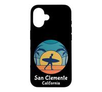 Custodia per iPhone 16 Vintage Tramonto San Clemente Beach California Surfing Surfer