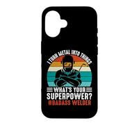 Custodia per iPhone 16 Vintage What's Your Superpower Welder Funny Welders Welding