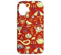 Custodia per iPhone 16 Vintage Witchy Halloween Pattern Boho Spooky Tarocchi Design