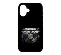 Custodia per iPhone 16 Vinyl Record Collector Spin It Loud Love The Crackle