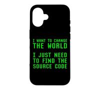Custodia per iPhone 16 Voglio cambiare il mondo bisogno di trovare codice sorgente Coder Joke