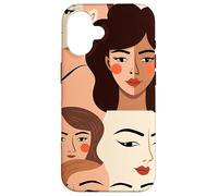 Custodia per iPhone 16 Volti femminili astratti Design moderno in stile minimalista