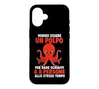 Custodia per iPhone 16 Vorrei essere un polpo Umorismo marino