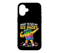 Custodia per iPhone 16 Want To See MY Six Pack Funny Blocks Bricks Master Builder