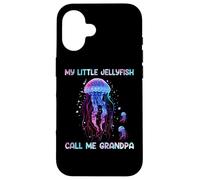Custodia per iPhone 16 Watercolor Fish Sea My Little Jellyfish Call Me Grandpa