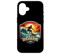 Custodia per iPhone 16 Wave Warrior Surfer Citazione Amante Surf Board Ocean Fun