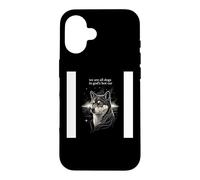 Custodia per iPhone 16 We Are All Dogs In God's Hot Car Funny Dog Meme