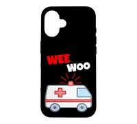 Custodia per iPhone 16 Wee Woo Funny Ambulance EMR EMS Paramedic First Responder