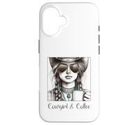 Custodia per iPhone 16 Western Cowgirl and Coffee Wild West Cowgirls