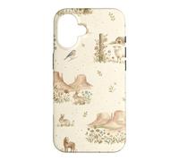 Custodia per iPhone 16 Western Meadow Homestead Conigli Sheep Horse Farm Ranch