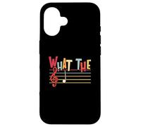 Custodia per iPhone 16 What The F Funny Clef Note Music Humor Musician Gift