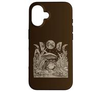 Custodia per iPhone 16 Whimsy Goth Fairycore Witchy Frog Mushroom Moon Vintage