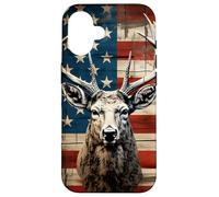 Custodia per iPhone 16 Whitetail Deer Buck Hunting Vintage Hunter American USA